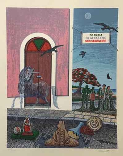 De Fiesta en la Calle San Sebastian 1987 por Sixto Cotto