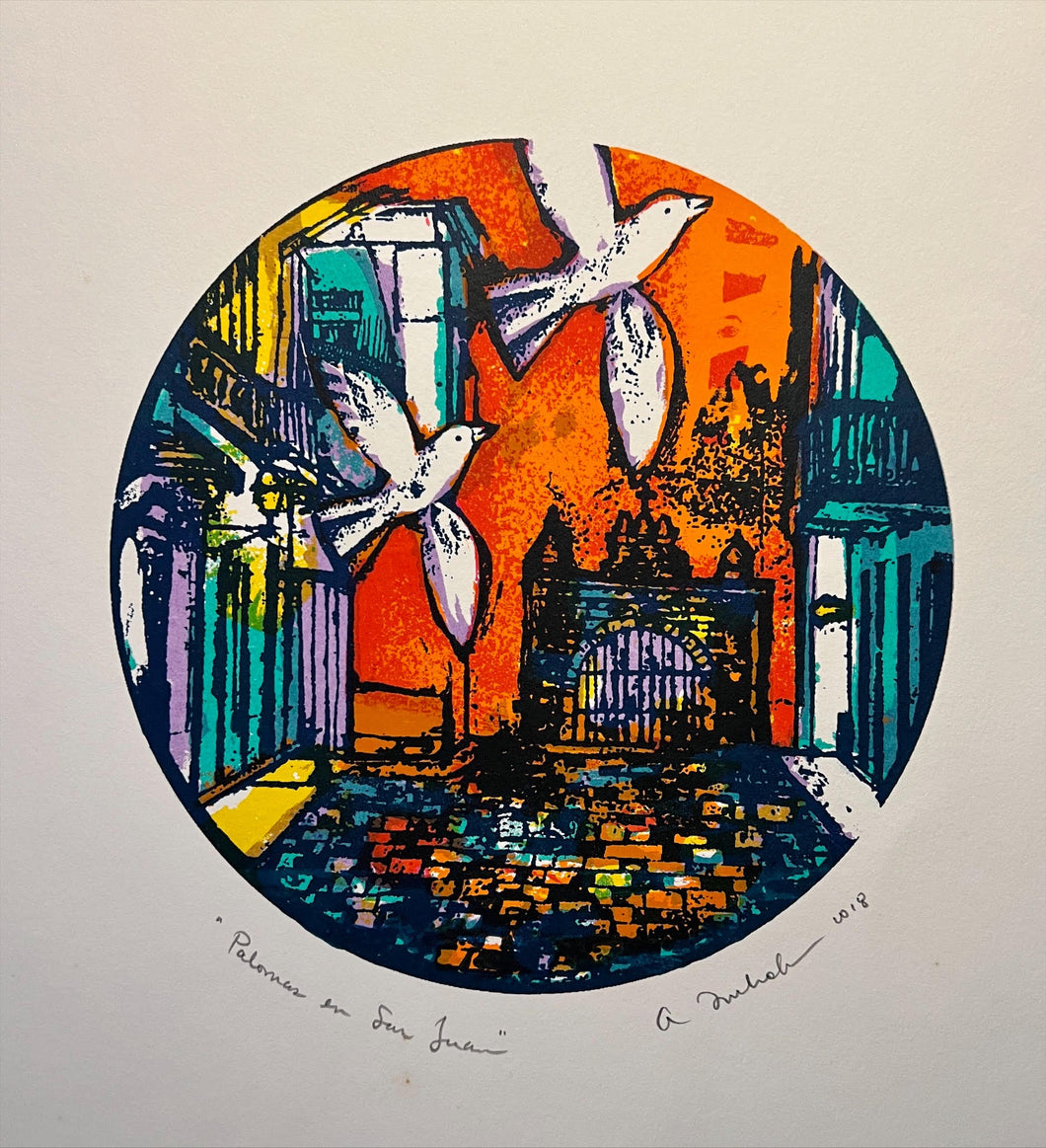 Palomas en San Juan por Anna Nicholson